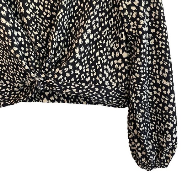 Sadie & Sage Crop Animal Print Twist Top - Picture 4 of 6